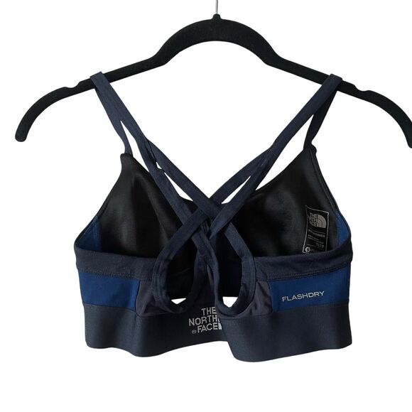 The North Face XS Sports Bra Racerback Black Dark Blue Workout Flash Dry - Picture 5 of 6